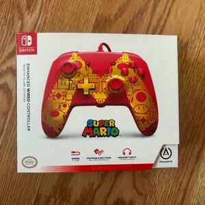 Nintendo Switch Super Mario Wired Controller - Red and Gold